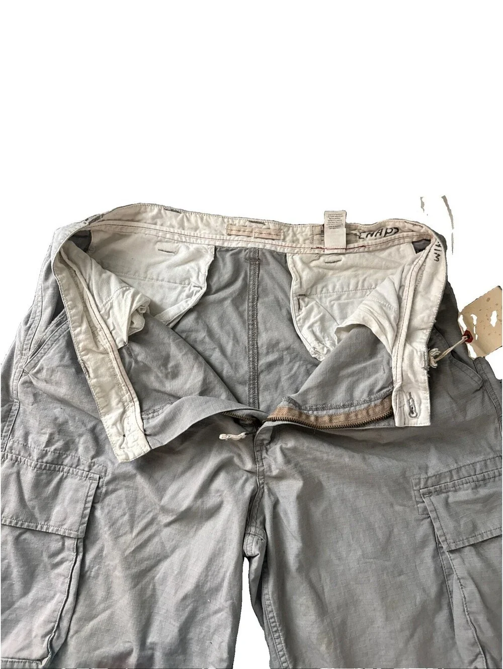 NWT Chaps Denim Mens Cargo Shorts Size 36 Gray Cotton Casual Utility K21704 New